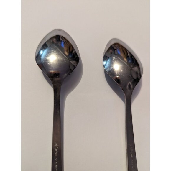 VTG CARLYLE Hong Kong stainless cameo pattern lot 2 teaspoons replacement - Picture 8 of 11